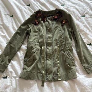 Banana Republic Floral Appliqué Utility Jacket, size XS